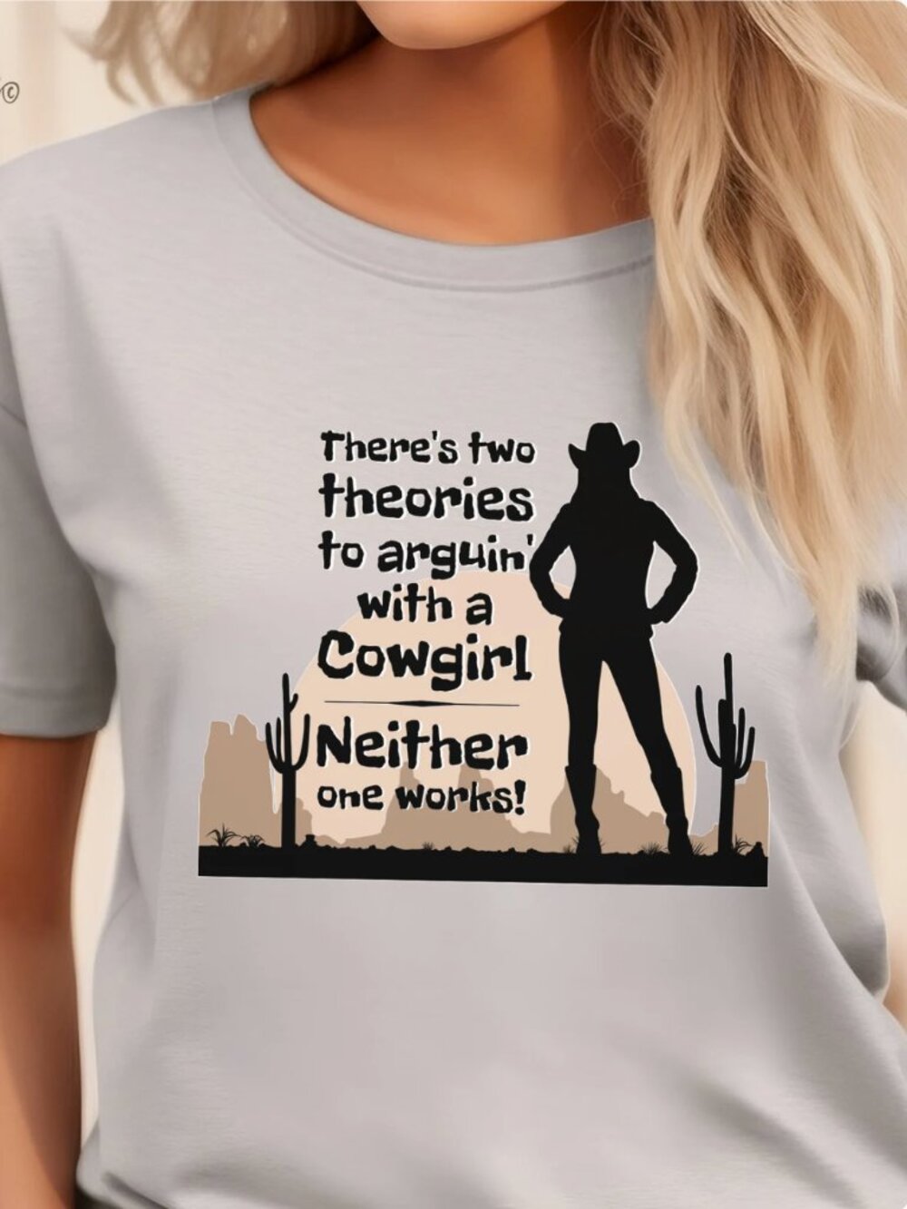 Cowgirl T-shirt, Equestrian Tee, Horse Lovers Shirt, XL, Grey
